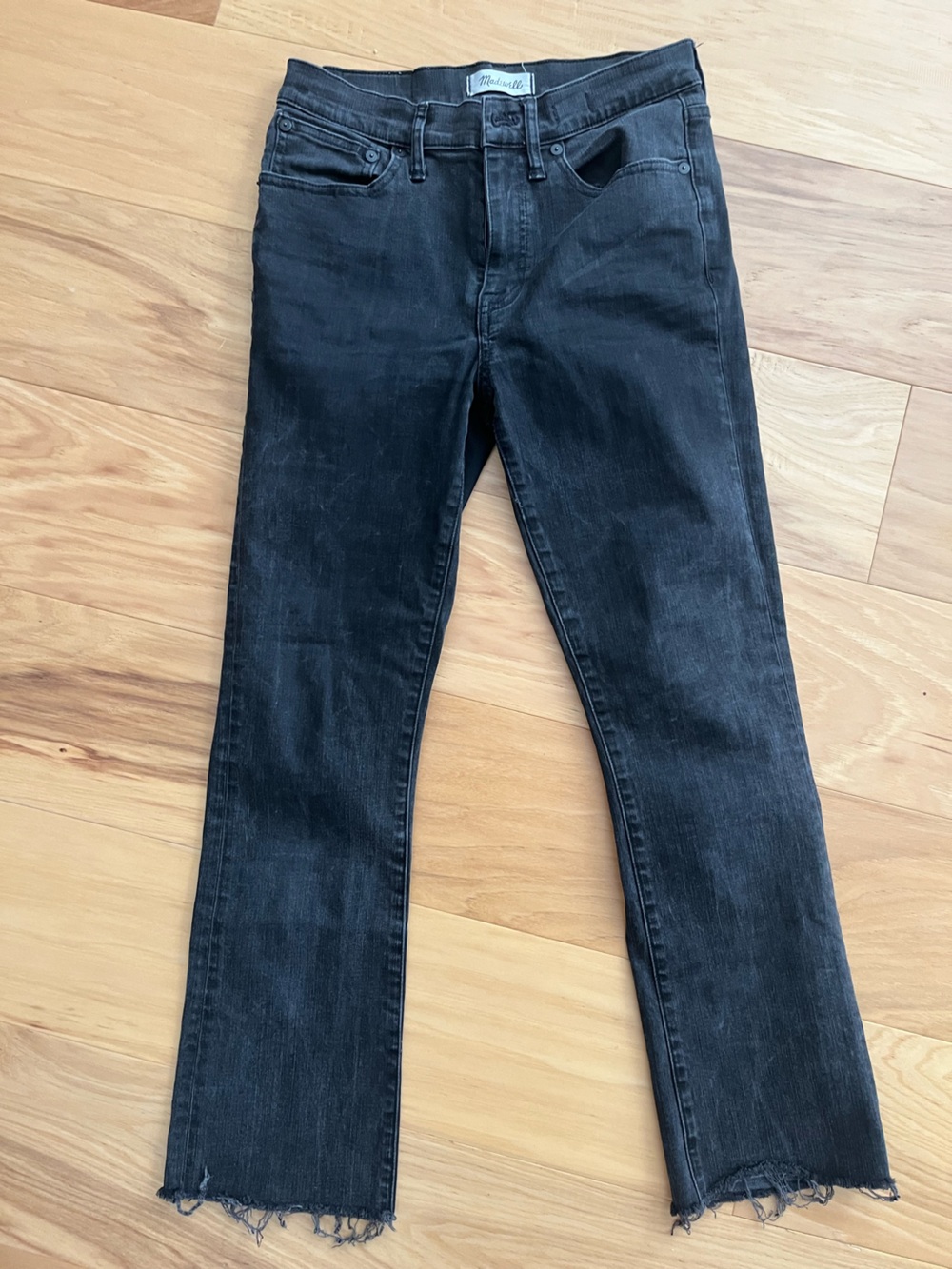 Madewell Black Cropped Raw-Hem Jeans
